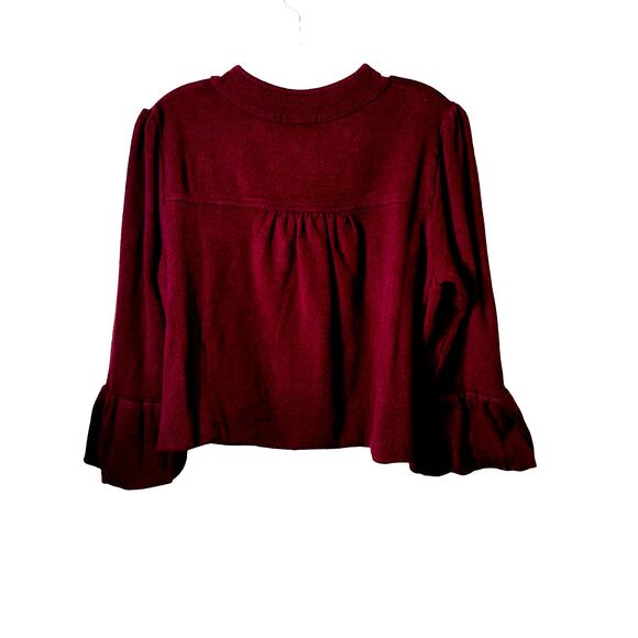 Apt 9 Cropped Bell Sleeve Burgundy Blazer Size XL - Picture 2 of 5